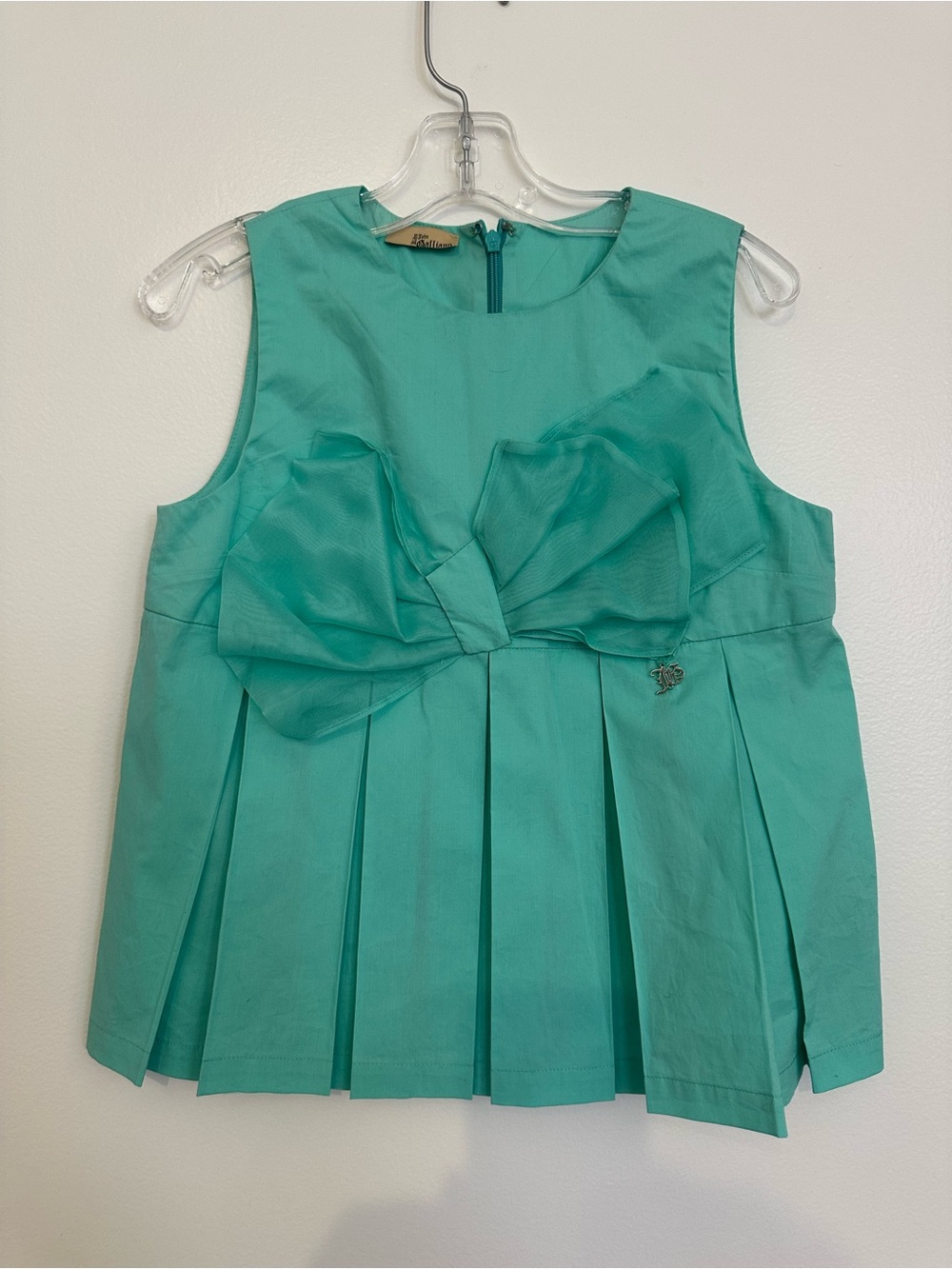 John Galliano Kids Sleeveless Top in Aqua Teal Size 10